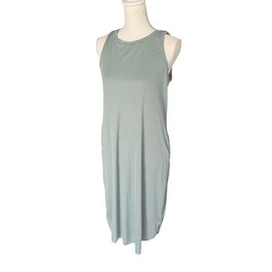 NWOT Nicole miller Sleeveless Light Green Dress ribbed midi pockets women medium